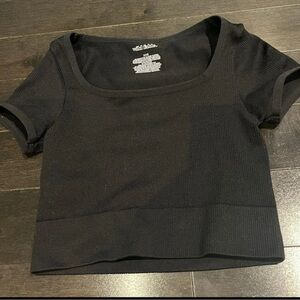 Wild Fable Black Ribbed Crop Top